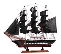 Garneck Plastic Model Boats Pirate 3D Wooden Sailing Boat Creative Nautical Sailboat Decorative Sailboat for Home Ornament 33cm Model