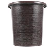 Garneck Plastic Waste Bin Imitation Wood Grain Rubbish Container with Fixed Ring Design and Non-slip Bottom for Office, Coffee Shop or Hotel Use