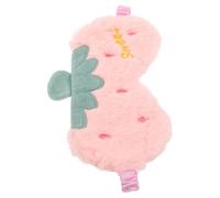 Garneck Plush Sleeping Eye Mask for and, Pink Strawberry Cartoon Soft Furry with Embroidered Design, Comfortable Travel and Night Sleep Cover