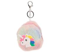 Garneck Plush Unicorn Coin Purse Small Zipper Wallet with Keychain for Women Cute Mini Pouch for Coins Earphones Keys Durable Portable Organizer with Adorable Pattern