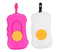 Garneck Portable Baby Wipes Box Silicone Button Dispenser 2pcs Travel Case for Stroller Use Pink and Yellow Baby Wipes Holder Outdoor Tissue Container