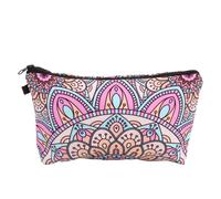 Garneck Portable Makeup Storage Bag with Mandala Floral Print, Polyester Cosmetic Zipper Bag Easy to Carry, for Birthdays and Valentine's Day