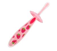 Garneck Portable Silicone Baby Toothbrush U-Shape Head Strawberry Design Infant Toddler Tooth Cleaner with English Packaging for Home and Travel