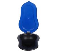 Garneck Portable Temporary Folding Bed Pan and Spillproof Urinal for Men and Women with Blue Plastic Construction, Adult Portable Toilet for Camping, Elderly Care, and Emergency Use