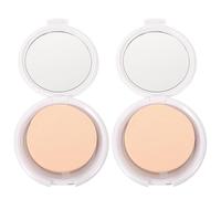 Garneck Powder Makeup or Compact Puff, Plastic with and Design Mirror 2pcs Portable round Foundation Container Case for Store the Use Bag DIY