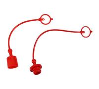Garneck Professional Hydraulic Coupling Dust Caps with Retaining Ring PVC Fast Coupling Covers for Hose Protection Red Male and Female Connector Caps for Secure Hydraulic Port Sealing