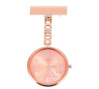 Garneck Quartz Nurse Pocket Watch Key Shape Alloy Glass Orange | Clasp on Clothes, View Dial, Clinic Use, Girls and Doctor Gift, Fashion Stunning Appearance