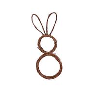 Garneck Rattan Rabbit Garland Wicker Wall Decor Wicker Bunny for Porch Easter Bunny Ornaments Rabbit Lovers Bunny Figurine Rabbit Figurines Wicker Material Rabbit Rattan Bunnies Brown