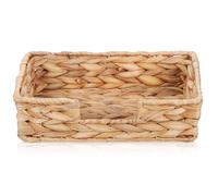 Garneck Rattan Tissue Box Cover Lightweight Grass Material with Rustic Woven Design Storage Tissue Holder for Easy Access in Beige Earthy Tones for Kitchen and Bathroom Use