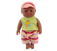 Garneck Realistic African American Reborn Doll Soft Full Vinyl Weighted Newborn Boy Doll Lifelike Mini for Boys and Portable Collectible