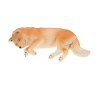 Garneck Realistic Sleeping Shiba Inu Dog Model Plastic Figurine Decorative for Home Classroom Learning and Animal Cognition