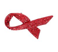 Garneck Red Ribbon Lapel Pin Rhinestone Alloy Brooch for World Cancer Day Awareness Symbol Breast Cancer Support Badge Easy to Wear Secure Fit for Clothes and Accessories