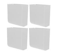 Garneck Remote Controller Box Wall Mounted Rack 4pcs White Abs Self-adhesive Storage Case with Charging Hole Multipurpose Storage Rack for Bedroom and Home Daily Items
