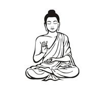 Garneck Removable Buddha Wall Decal PVC Material Decorative Sticker for Bedroom Living Smooth Walls Easy Peel Stick Background Decoration