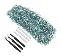 Garneck Resin Flatback Rhinestones 3Mm Blue Nail Art Charms Bulk 3pcs Approx 5000 Pieces Crystal Embellishments for DIY Crafting, Tumbler Decoration, Clothing, and Phone Case Accessories