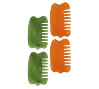 Garneck Resin Hair Massage Combs in Orange and Green for Scalp and Body Relaxation 4pcs Practical Headache Relief Tool with Creative Design for Family and Friends