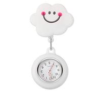 Garneck Retractable Nurse Pocket Watch Hanging Nursing Fob Watch Soft Smile Cloud Case Practical Medical Exam Use