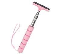 Garneck Retractable Pink Windshield Squeegee with Long Handle, Multi-functional Car Rearview and Side Mirror Cleaner Tool for Automotive Window and Glass Cleaning