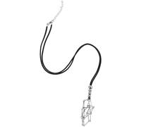 Garneck Retro Adjustable Black Leather Cord Crystal Cage Necklace, Small Woven Metal Net Pendant Holder for Hanging Stones, DIY Crystal Holder Accessory for Jewelry Display