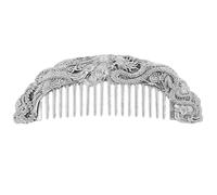 Garneck Retro Beard Comb for Men and Women in Silver Alloy Dragon Shape, Vintage Craftsmanship, Multifunctional Grooming Hair Tool for Styling and Detangling
