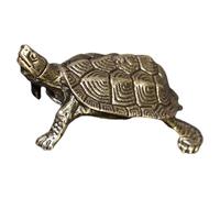 Garneck Retro Copper Turtle Ornament Handmade Metal Turtle Figurine for Desktop and Home Decor Sturdy Vintage Tabletop Sculpture Creative Tortoise Design for Office and Living Display