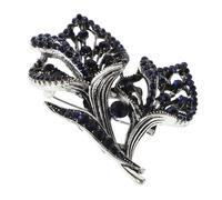 Garneck Retro Crystal Flower Brooch Pin for Women Hollow Art Jewelry Elegant Dress Accessory Fade Resistant Scratch for Wedding Parties Everyday Style