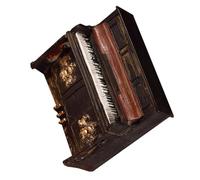 Garneck Retro Mini Piano Ornament Photo Prop, Small Musical Instrument Decoration for Home and Studio, Lovely Portable Miniature Piano Model for Vintage Style Display
