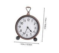 Garneck Retro Silent Table Clock Vintage European Style Desktop Decor for Living Room Office Bedside Mantel