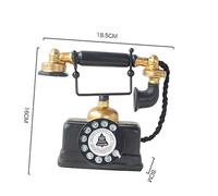 Garneck Retro Telephone Statue Resin Decorated Landline Phone Model Vintage Phone Ornament Home Office Bar Decor