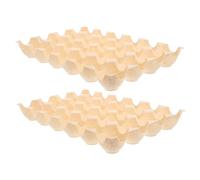 Garneck Reusable Beige Egg Cartons 2pcs Made of Sturdy Pp Material with Slim, Compact Stackable Design and Groove Grid Features, Not Easy to Deform Or Break, for Fridge Storage