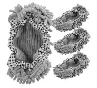 Garneck Reusable Chenille Mop Slippers 2 Pairs Dust Cover Washable Floor Cleaning Socks for Mopping the Floor Home Use