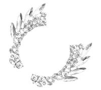 Garneck Rhinestone Ear Cuff Earrings for Women Lightweight Clip Ear Clips Non Piercing Jewelry with Unique Curvy Design for Birthday Wedding Christmas Halloween Parties