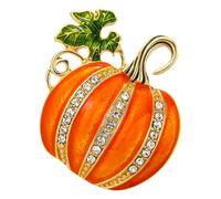 Garneck Rhinestone Pumpkin Brooch Pin Sparkly Glitter Design for Women Lightweight Alloy Material Festive Touch Accessory and Thanksgiving Day for Leisure