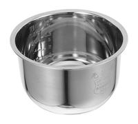 Garneck Rice Cooker with Universal Fit Stainless Steel Inner Pot 1.6l Replacement Accessory and Easy to Clean Design Silver Pan for Electric Rice Cooker