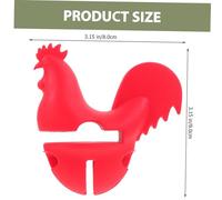 Garneck Rooster-Shaped Silicone Pot Lid Lifter Heat-Resistant Spill Stopper Clip for Kitchen Convenient Boil Prevention Tool Decorative Red Cooking Pot Lid Holder