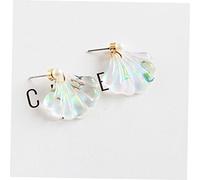 Garneck Shell Shaped Pearl Earrings Studs for Women Elegant Summer Jewelry with Delicate Shiny Shell Design Classic Minimalist Style for Daily Wear Parties Weddings and