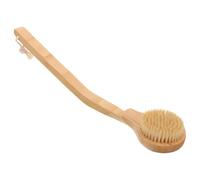 Garneck Shower Back Brush with Long Handle for Bathing and Cleaning, Bamboo and Bristles Material, Comfortable Touch with Rope for Hanging, for Daily Skin Massage and Shower Scrubbing