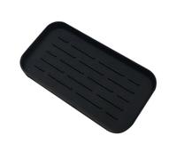 Garneck Silicone Dish Drying Mat with Deep Grooves Large Portable Drain Tray for Kitchen Sink Organizer Countertop Dish Draining Pad and Tableware Drying Mat Black