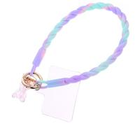 Garneck Silicone Phone Wrist Strap Lanyard Anti-Slip Night Glow Bear Design Blue Purple Gradient Phone Charm String