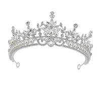 Garneck Silver Bridal Tiara Headband with Rhinestones Zinc Alloy Wedding Crown Hair Accessory for Brides Elegant Princess Style Durable Rust Design for Weddings and Photoshoots