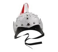 Garneck Silver Chinese Ancient Helmet Knight Soldier Headwear for Boys and Historical Accuracy for Educational Theater Safe Vintage Design Cosplay and Halloween Costume Accessory