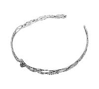 Garneck Silver Rhinestone Bridal Crown Headband for Women Large Round Gothic Princess Hair Accessory Lightweight Comfortable Fit for Halloween Party Wedding Renaissance and Cosplay