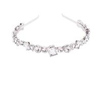Garneck Silver Rhinestone Headband for Women Sparkly Alloy Hair Accessory with Glass Decoration, for Weddings and Parties, Creating A Romantic Atmosphere