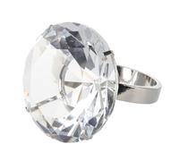 Garneck Simulated Glass Ring Prop Wedding Decoration Ornament for Anniversary Party Lightweight Dazzling Fake Crystal Band Enhances Interaction and Sophistication