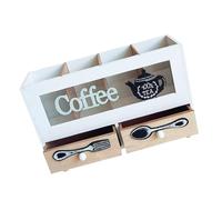 Garneck Sliding Coffee Tray Storage Box Coffee Puck Bin Capacity Material Cutlery Organizer