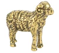 Garneck Small Brass Sheep Statue Miniature Lamb Ornament for Vintage Desktop and Home Decor