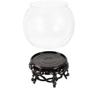 Garneck Small Fish Bowl with Base for Desktop Use, High Transparency Plastic Fish Tank Suitable for Displaying Books or Small Potted Plants, Multi-functional Home Aquarium Bowl