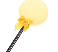 Garneck Small Fluffy Powder Puff Handle, Soft Velvet Makeup Puff for Loose and Dry Powder, Household Body and Face Applicator, Gold Color, Single Pack in OPP Bag