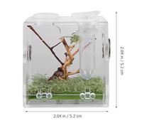 Garneck Small Reptile Breeding Box Set with Forceps and Dropper, Spider Terrarium Cage for Florida Jumping Spiders, Branch-style Pet Habitat Enclosure for Lizards and Geckos Random Style