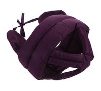 Garneck Soft Padded Protective Helmet for Elderly Adults with Ear Guards, Fall Resistant Reinforced Protective Cap in Purple Cotton, Senior Anti-fall Headgear for Injury Prevention